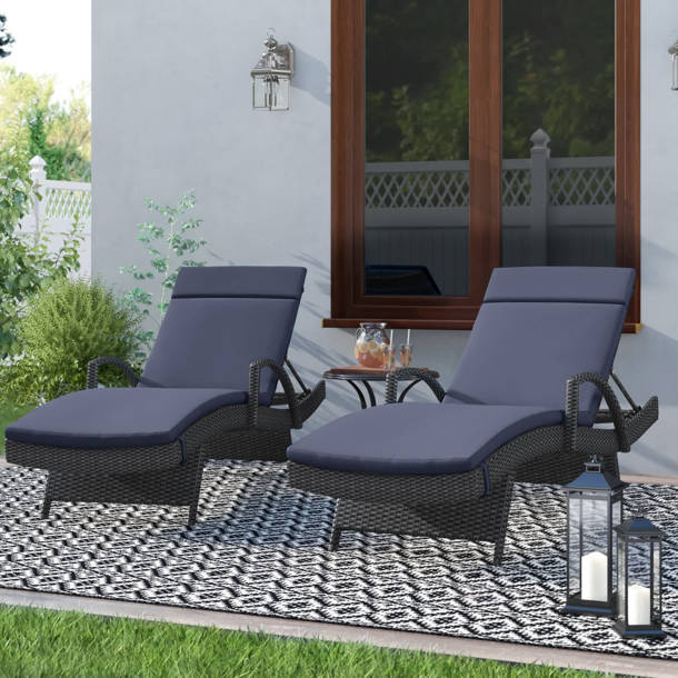 Sol 72 Outdoor™ Rebello 79.5'' Long Reclining Chaise Lounge Set with